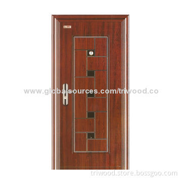 Steel Security Door with Cold-Rolled Steel, Acceptable Customization
